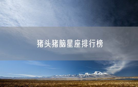 猪头猪脑星座排行榜(图1) 猪头猪脑星座排行榜(图1)