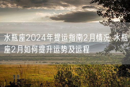 水瓶座2024年提运指南2月情况 水瓶座2月如何提升运势及运程(图1)