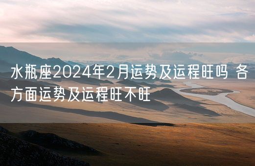 水瓶座2024年2月运势及运程旺吗 各方面运势及运程旺不旺(图1)