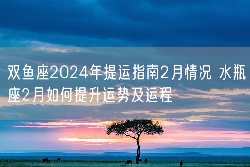 双鱼座2024年提运指南2月情况 水瓶座2月如何提升运势及运程(图1)