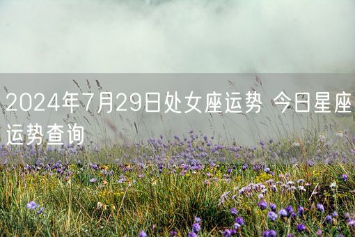 2024年7月29日处女座运势 今日星座运势查询(图1)
