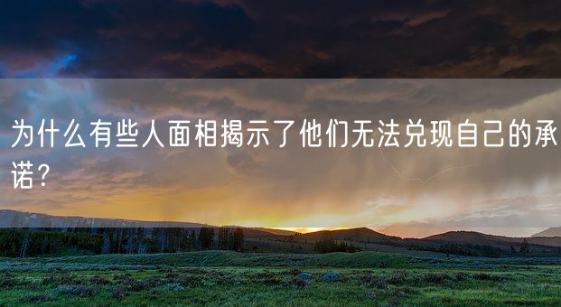 为什么有些人面相揭示了他们无法兑现自己的承诺？(图1)