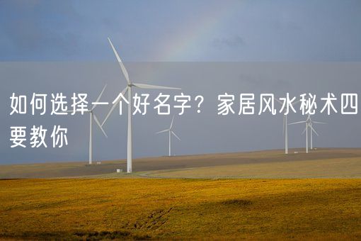 如何选择一个好名字？家居风水秘术四要教你(图1)
