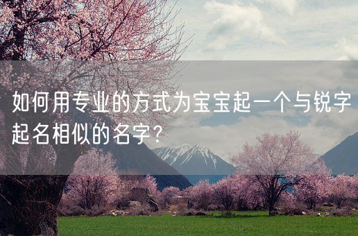 如何用专业的方式为宝宝起一个与锐字起名相似的名字？(图1)