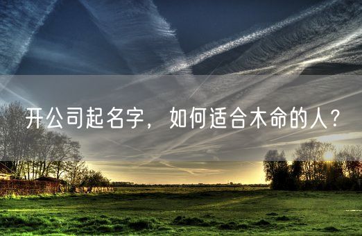 开公司起名字，如何适合木命的人？(图1)