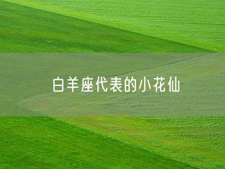 白羊座代表的小花仙(图1)