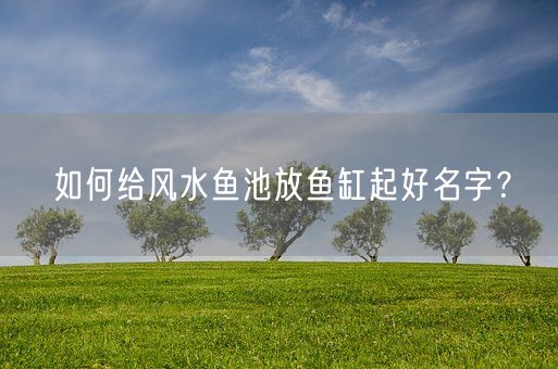 如何给风水鱼池放鱼缸起好名字？(图1)