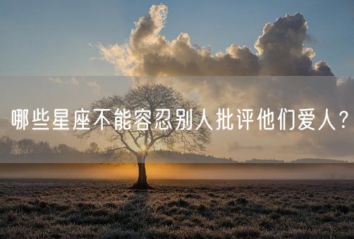 哪些星座不能容忍别人批评他们爱人？(图1)