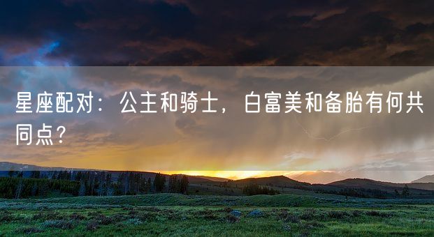 星座配对：公主和骑士，白富美和备胎有何共同点？(图1)