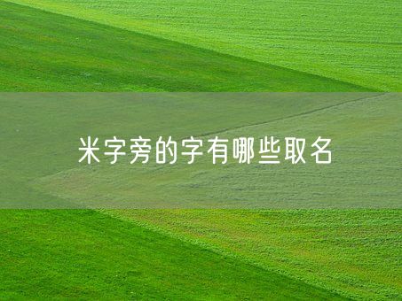 米字旁的字有哪些取名(图1)