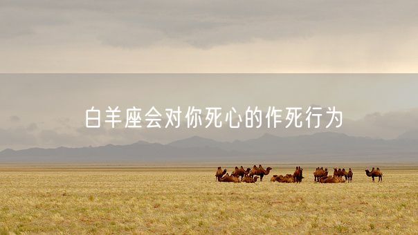 白羊座会对你死心的作死行为(图1)
