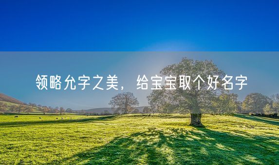 领略允字之美，给宝宝取个好名字(图1)