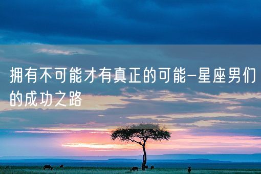 拥有不可能才有真正的可能-星座男们的成功之路(图1)