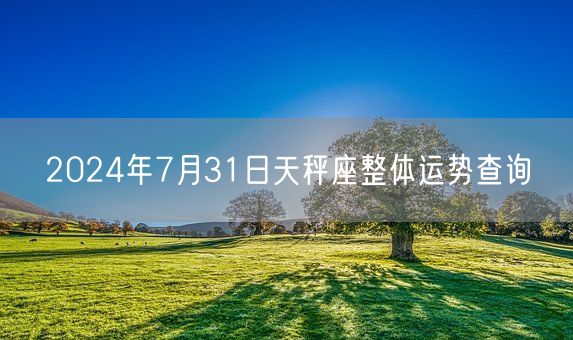 2024年7月31日天秤座整体运势查询(图1)
