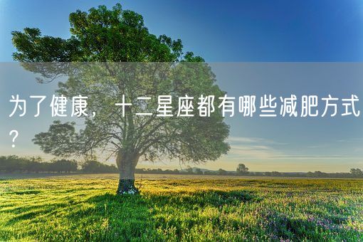 为了健康，十二星座都有哪些减肥方式？(图1)