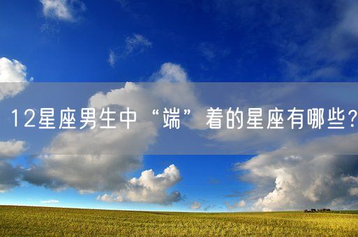 12星座男生中“端”着的星座有哪些？(图1)