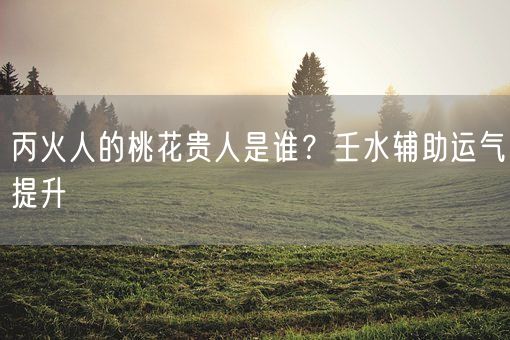 丙火人的桃花贵人是谁？壬水辅助运气提升(图1)