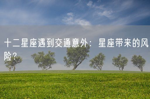 十二星座遇到交通意外：星座带来的风险？(图1)