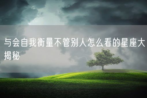 与会自我衡量不管别人怎么看的星座大揭秘(图1)