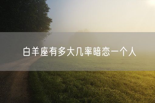 白羊座有多大几率暗恋一个人(图1)