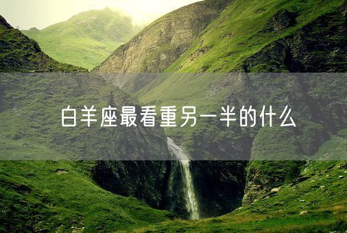 白羊座最看重另一半的什么(图1)