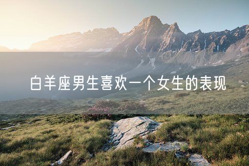 白羊座男生喜欢一个女生的表现(图1)