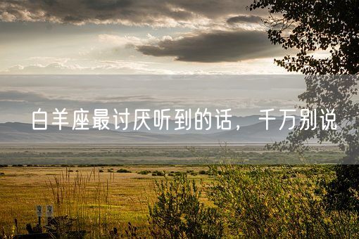 白羊座最讨厌听到的话，千万别说(图1)