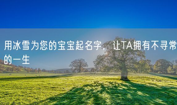 用冰雪为您的宝宝起名字，让TA拥有不寻常的一生(图1)