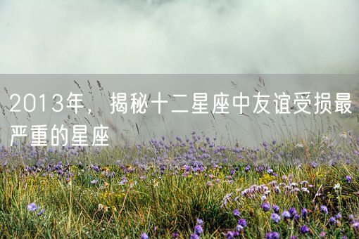2013年，揭秘十二星座中友谊受损最严重的星座(图1)