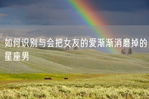 如何识别与会把女友的爱渐渐消磨掉的星座男(图1)