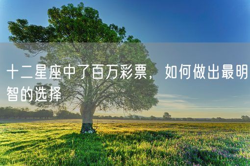 十二星座中了百万彩票，如何做出最明智的选择(图1)