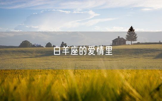 白羊座的爱情里(图1)