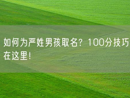 如何为严姓男孩取名？100分技巧在这里！(图1)