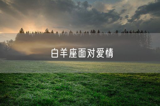 白羊座面对爱情(图1)