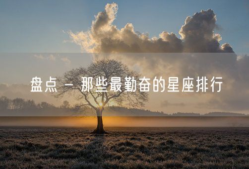 盘点 - 那些最勤奋的星座排行(图1)