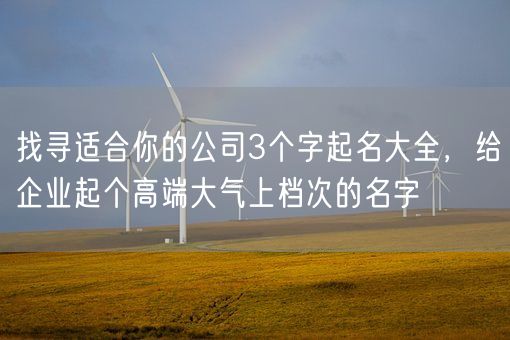 找寻适合你的公司3个字起名大全，给企业起个高端大气上档次的名字(图1)