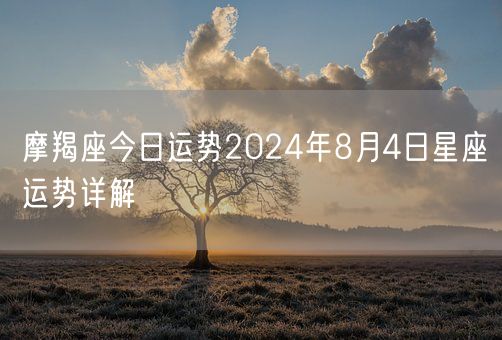 摩羯座今日运势2024年8月4日星座运势详解(图1)