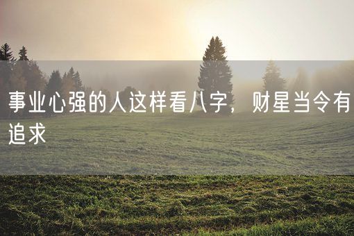 事业心强的人这样看八字，财星当令有追求(图1)