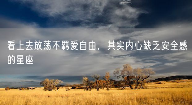 看上去放荡不羁爱自由，其实内心缺乏安全感的星座(图1)