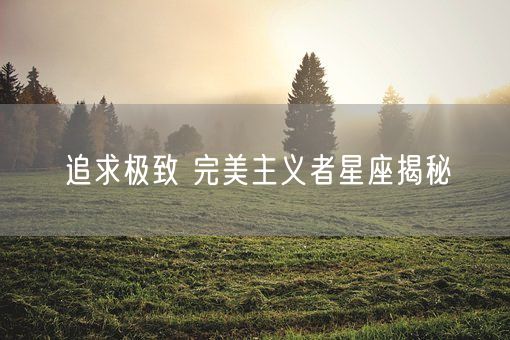 追求极致 完美主义者星座揭秘(图1)