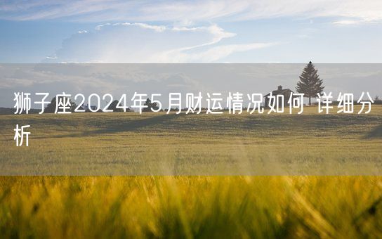 狮子座2024年5月财运情况如何 详细分析(图1)