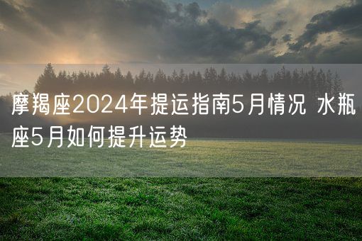 摩羯座2024年提运指南5月情况 水瓶座5月如何提升运势(图1)