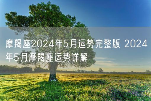 摩羯座2024年5月运势完整版 2024年5月摩羯座运势详解(图1)