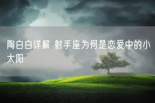 陶白白详解 射手座为何是恋爱中的小太阳(图1)