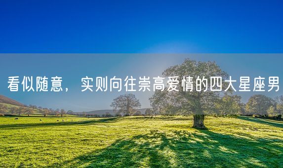 看似随意，实则向往崇高爱情的四大星座男(图1)