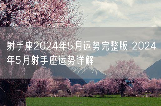 射手座2024年5月运势完整版 2024年5月射手座运势详解(图1)