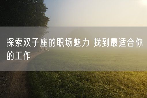 探索双子座的职场魅力 找到最适合你的工作(图1)
