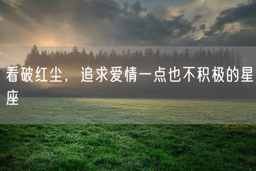 看破红尘，追求爱情一点也不积极的星座(图1)