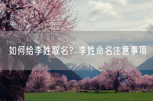 如何给李姓取名？李姓命名注意事项(图1)