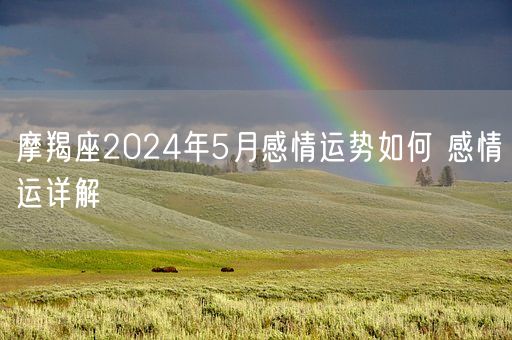 摩羯座2024年5月感情运势如何 感情运详解(图1)